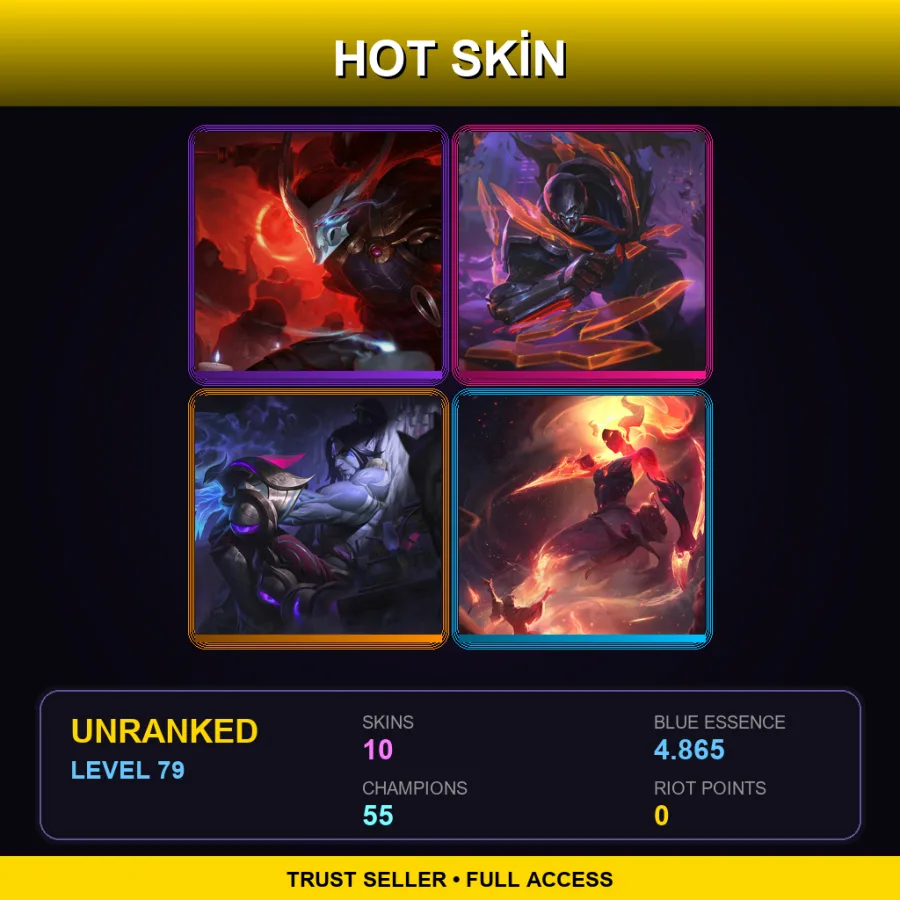 TR | Lv79 | Unranked | 10 Skin | 55 Champ