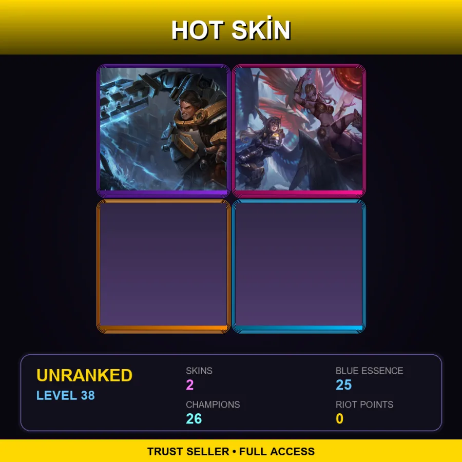 EUW | Lv38 | Unranked | 2 Skin | 26 Champ