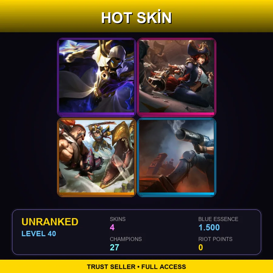 LAS | Lv40 | Unranked | 4 Skin | 27 Champ