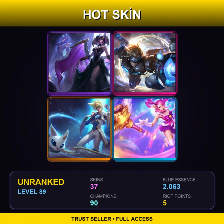 VN | Lv89 | Unranked | 37 Skin | 90 Champ