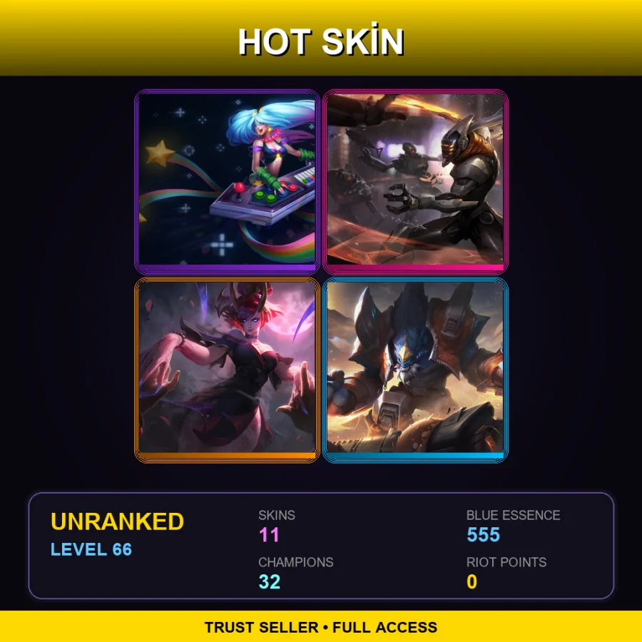 LAN | Lv66 | Unranked | 11 Skin | 32 Champ
