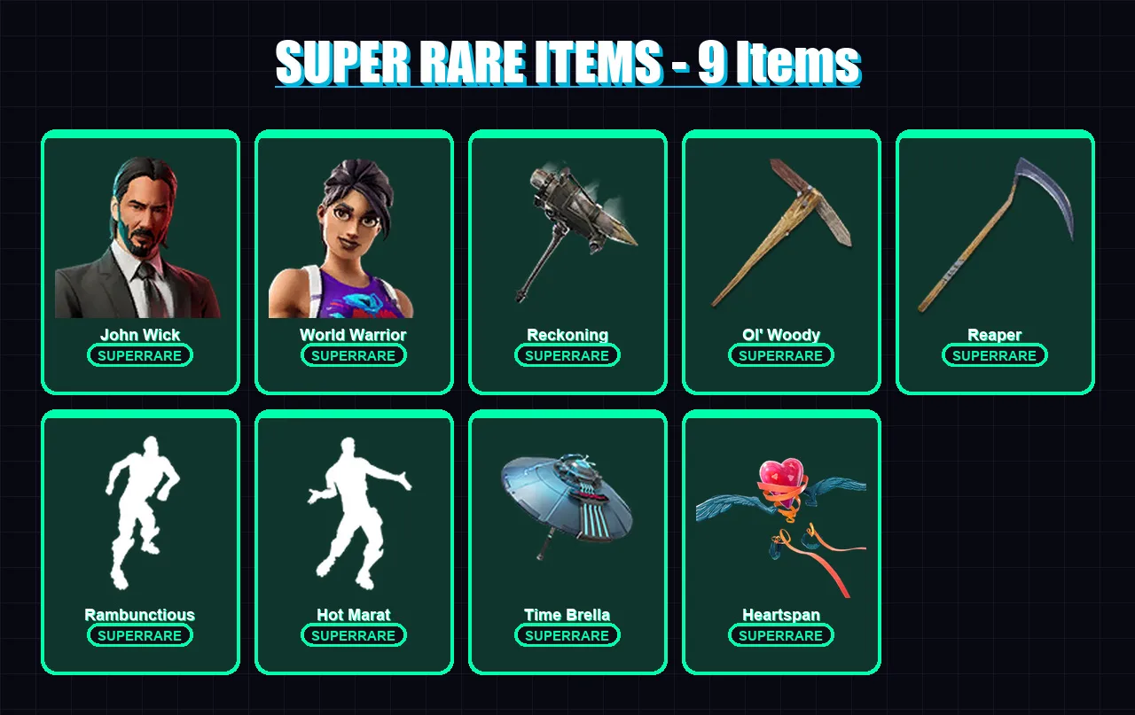 [PS4/PS5/PC] | John Wick | World Warrior | Drift | Peter Griffin | Ruin | 224 skin | 197 pickaxe | 173 emote | 122 glider | Lv1533