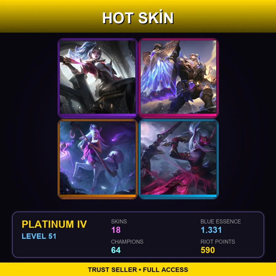 EUNE | Lv51 | Platinum IV | 18 Skin | 64 Champ
