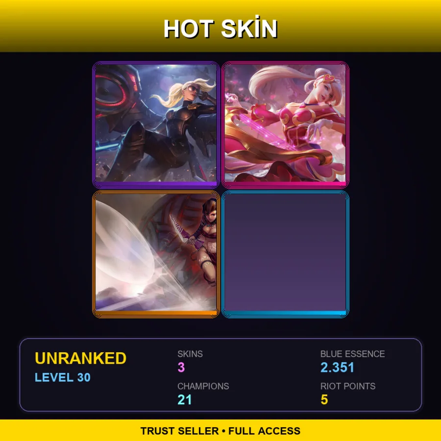 VN | Lv30 | Unranked | 3 Skin | 21 Champ