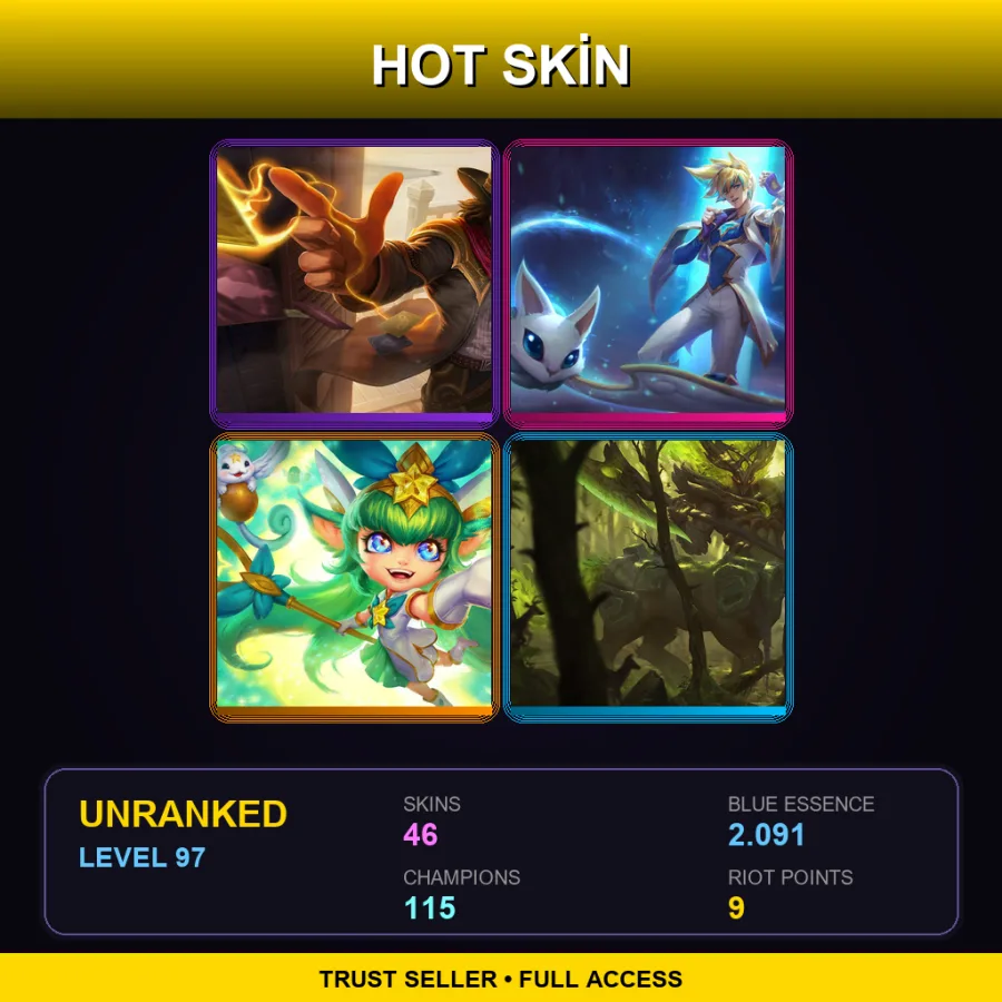 VN | Lv97 | Unranked | 46 Skin | 115 Champ — LoL account