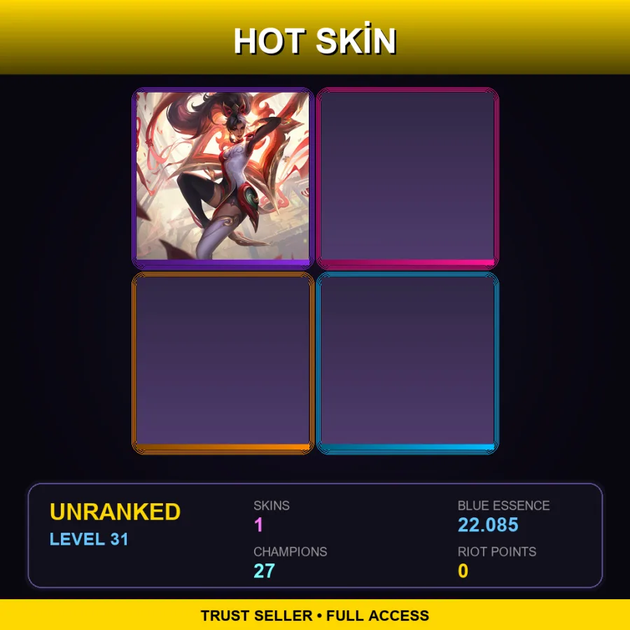 EUW | Lv31 | Unranked | 1 Skin | 27 Champ