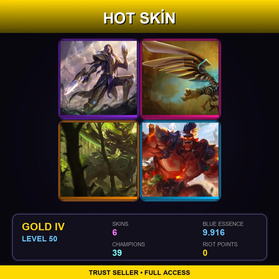 EUW | Lv50 | Gold IV | 6 Skin | 39 Champ