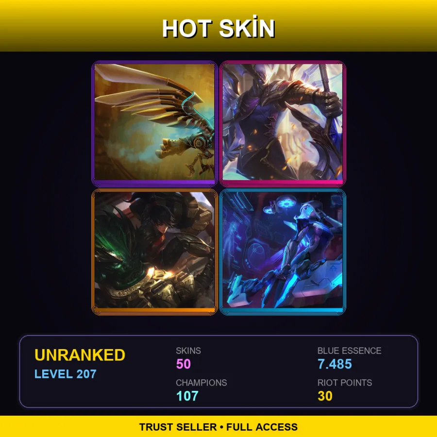 TR | Lv207 | Unranked | 50 Skin | 107 Champ