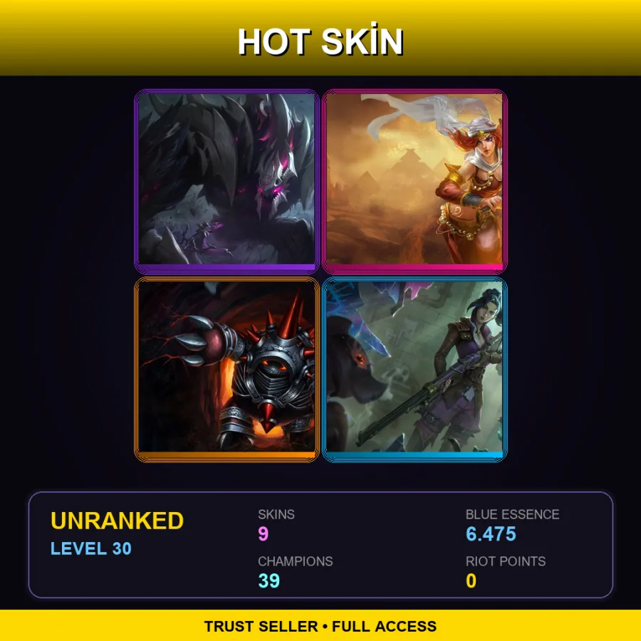 LAN | Lv30 | Unranked | 9 Skin | 39 Champ