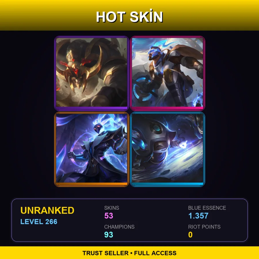 LAN | Lv266 | Unranked | 53 Skin | 93 Champ — Conqueror Alistar