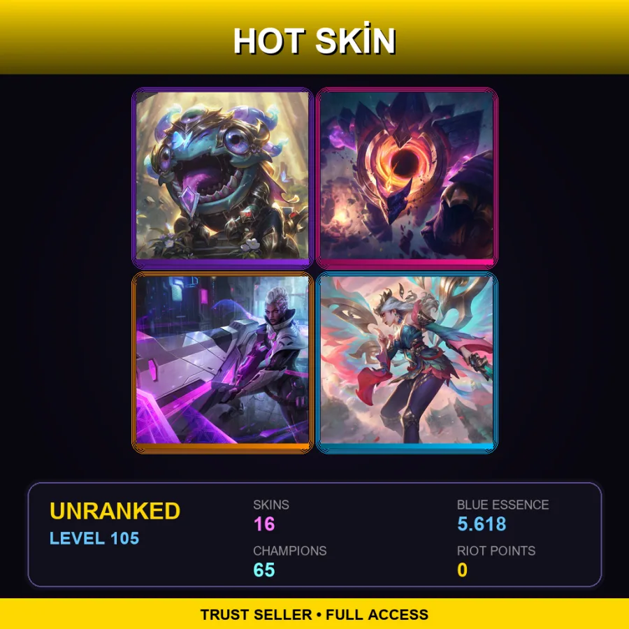 VN | Lv105 | Unranked | 16 Skin | 65 Champ