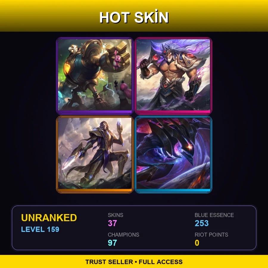 EUNE | Lv159 | Unranked | 37 Skin | 97 Champ — Sugar Rush Braum