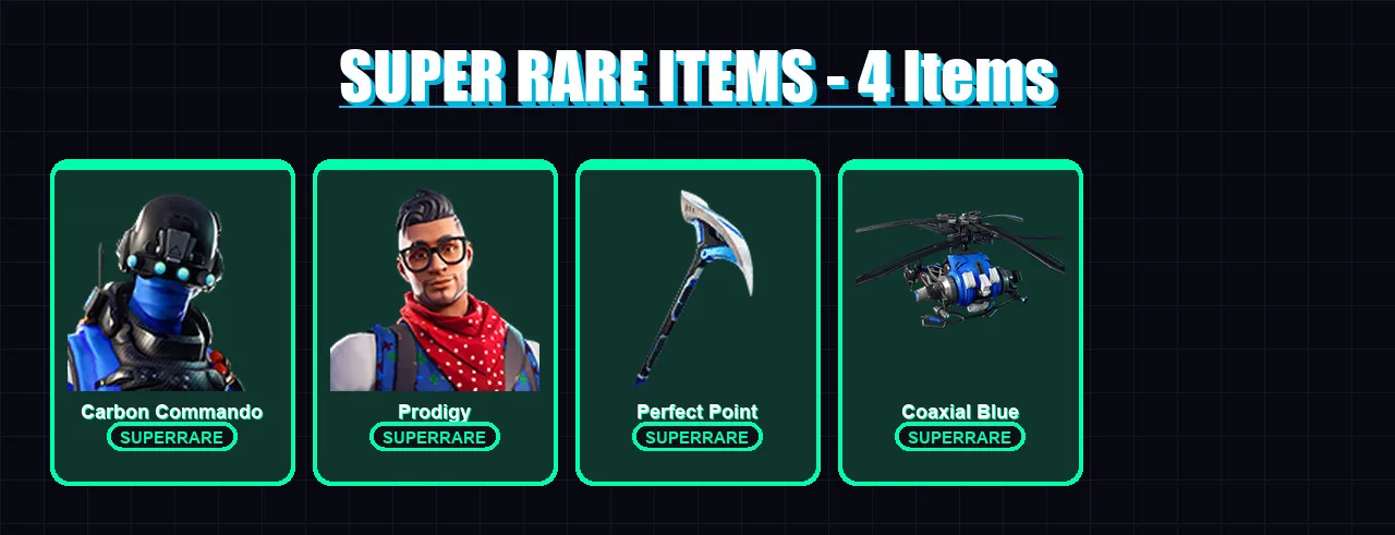 [PS4/PS5/XBOX/PC] | Carbon Commando | Prodigy | Hybrid | The Origin | Gear Specialist Maya | 58 skin | 65 pickaxe | 58 emote | 65 glider | Lv997