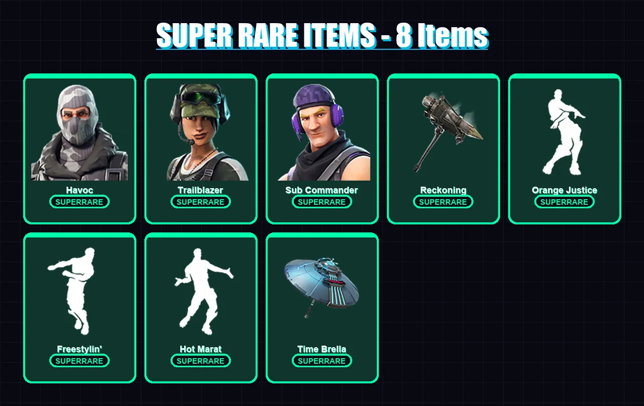 [PC/PSN] | Havoc | Trailblazer | Sub Commander | Spectra Knight | Carbide | 48 skin | 44 pickaxe | 55 emote | 48 glider | Lv575 — Fortnite account