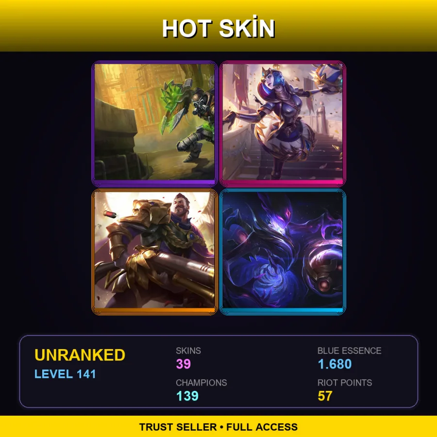 EUNE | Lv141 | Unranked | 39 Skin | 139 Champ — Hextech Singed
