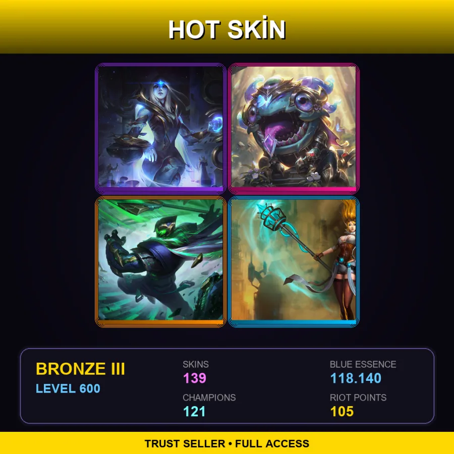 LAN | Lv600 | Bronze III | 139 Skin | 121 Champ