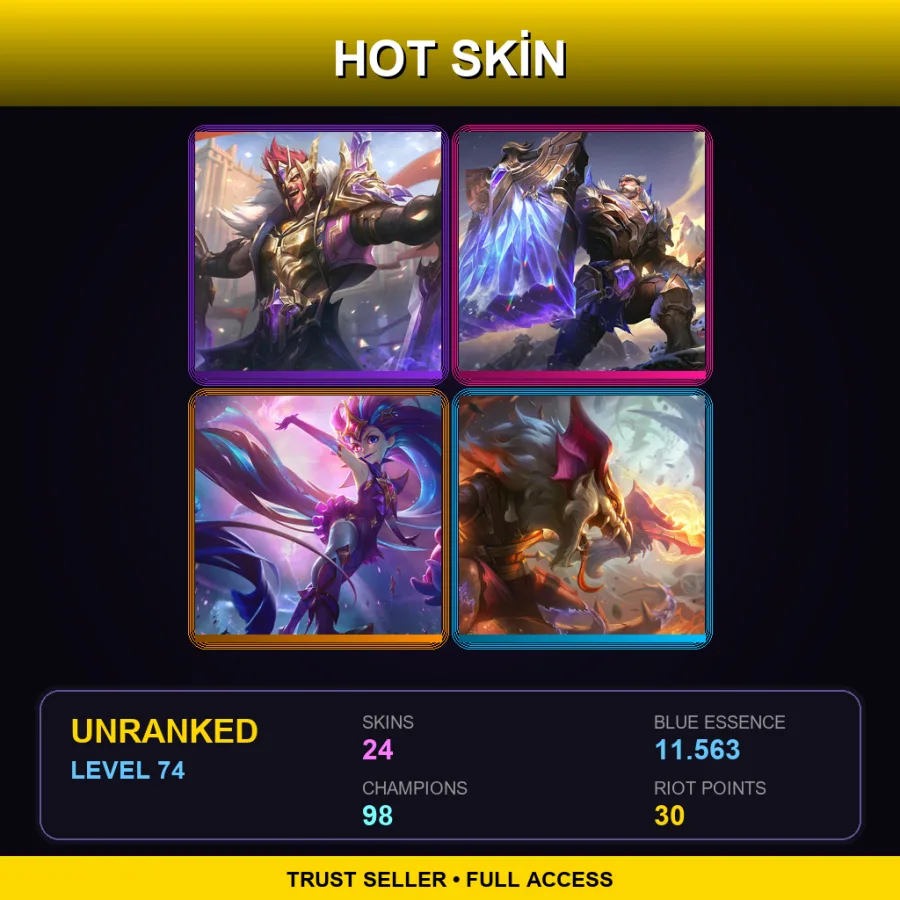 EUW | Lv74 | Unranked | 24 Skin | 98 Champ — Solar Eclipse Leona