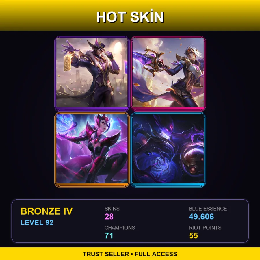 LAS | Lv92 | Bronze IV | 28 Skin | 71 Champ