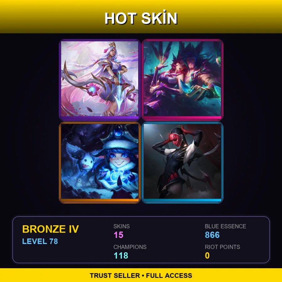 BR | Lv78 | Bronze IV | 15 Skin | 118 Champ