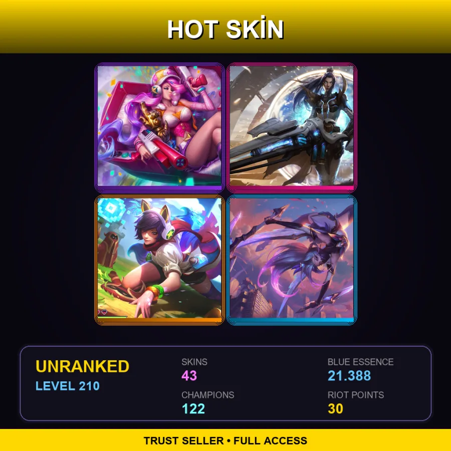 LAN | Lv210 | Unranked | 43 Skin | 122 Champ — Resistance Caitlyn