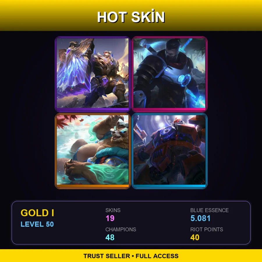 EUW | Lv50 | Gold I | 19 Skin | 48 Champ