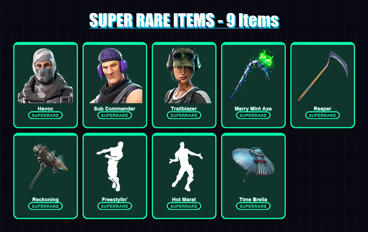 [PC/PSN] | Havoc | Sub Commander | Trailblazer | Calamity | Dire | 44 skin | 88 pickaxe | 69 emote | 73 glider | Lv1141 — Fortnite account