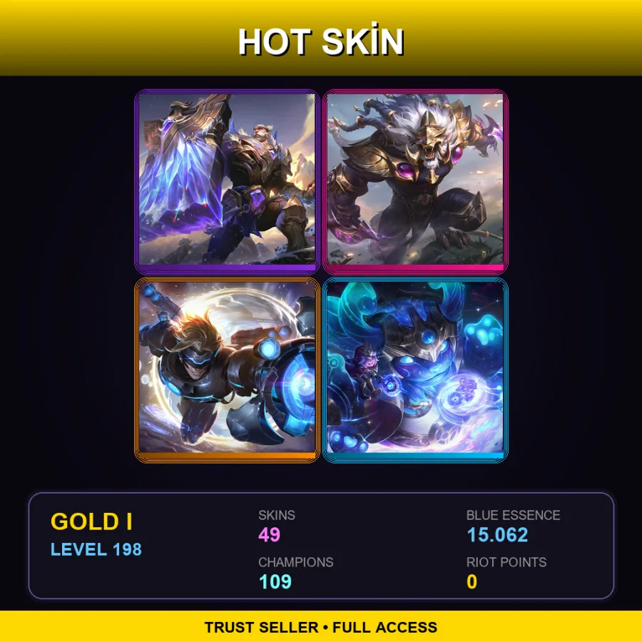 TR | Lv198 | Gold I | 49 Skin | 109 Champ