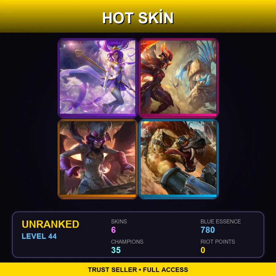 RU | Lv44 | Unranked | 6 Skin | 35 Champ