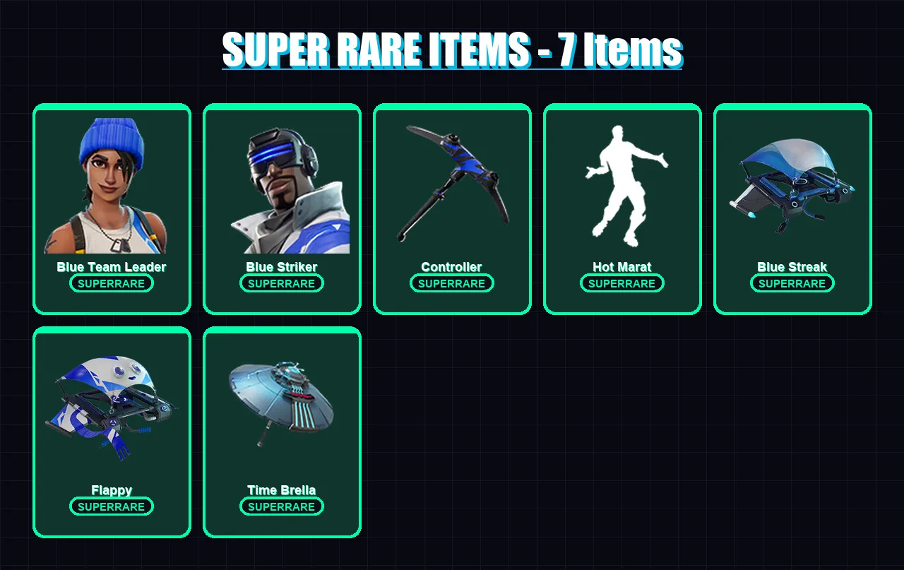 [PC/XBOX] | Blue Team Leader | Blue Striker | Zenith | Omegarok | Lynx | 15 skin | 17 pickaxe | 22 emote | 25 glider | Lv352