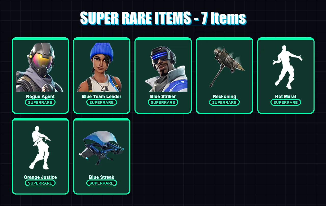 [PC/XBOX/PSN] | Omega | Rogue Agent | Blue Team Leader | Drift | Blue Striker | 103 skin | 105 pickaxe | 96 emote | 86 glider | Lv1190