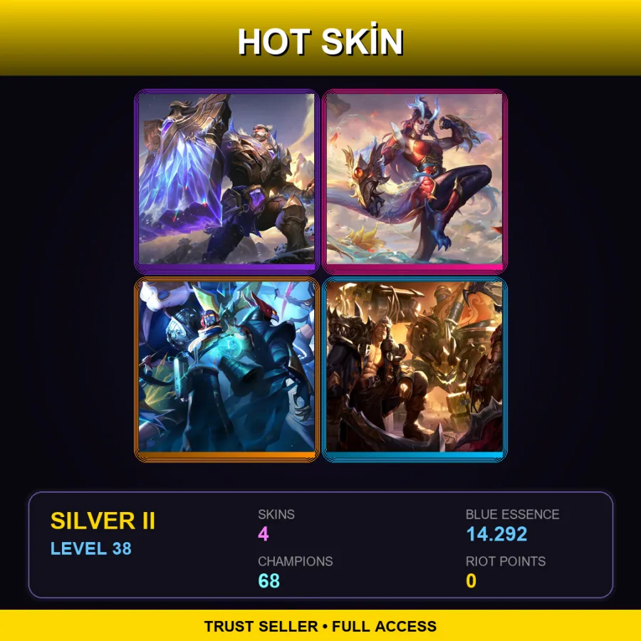 LAS | Lv38 | Silver II | 4 Skin | 68 Champ