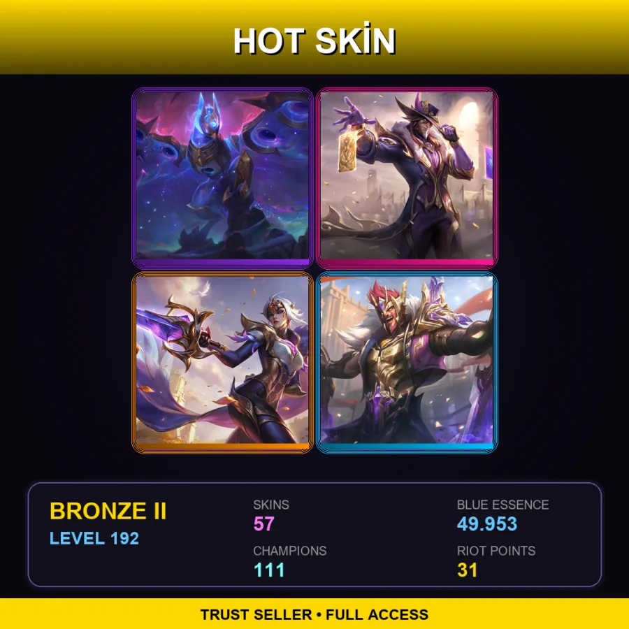TR | Lv192 | Bronze II | 57 Skin | 111 Champ