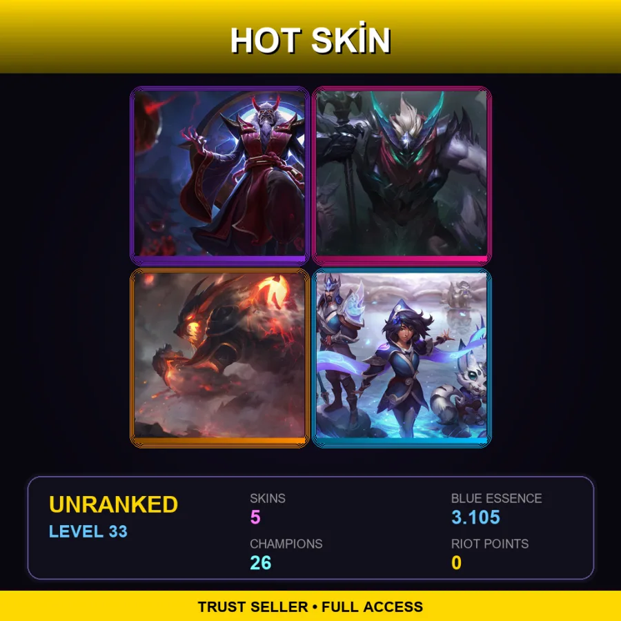 LAS | Lv33 | Unranked | 5 Skin | 26 Champ