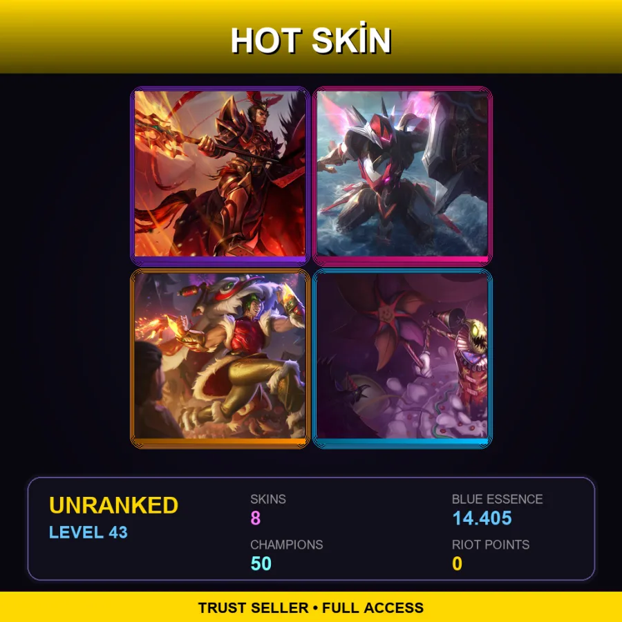 LAN | Lv43 | Unranked | 8 Skin | 50 Champ