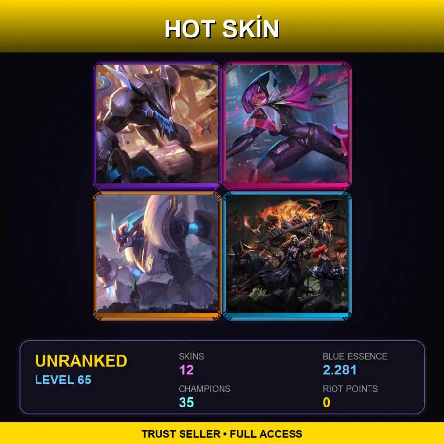 SG | Lv65 | Unranked | 12 Skin | 35 Champ — Cottontail Teemo