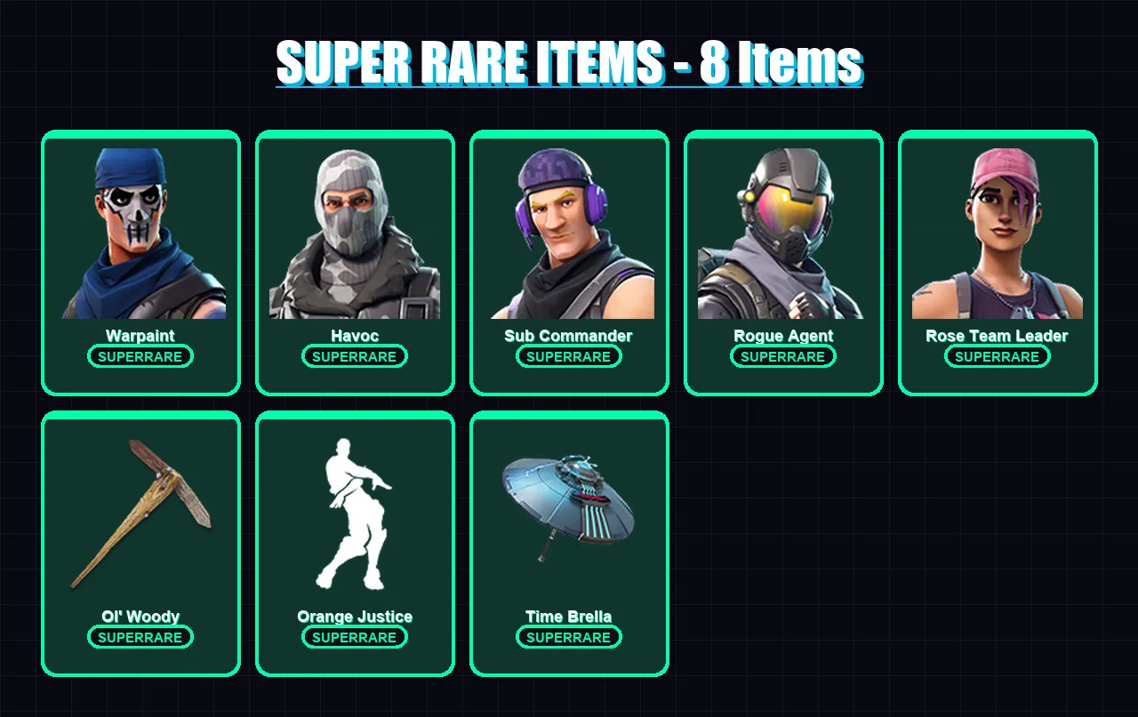 [SWITCH/XBOX/PC] | Warpaint | Havoc | Sub Commander | Rogue Agent | Rose Team Leader | 39 skin | 47 pickaxe | 49 emote | 52 glider | Lv937 — Fortnite account