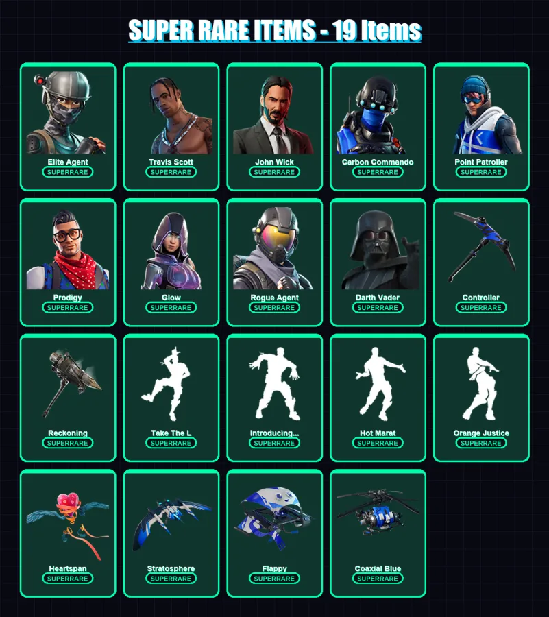 [PS4/PS5/XBOX/PC] | Elite Agent | Travis Scott | John Wick | 177 skin | Lv2462