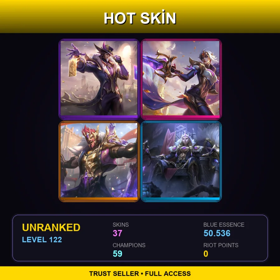 LAN | Lv122 | Unranked | 37 Skin | 59 Champ — High Noon Tahm Kench