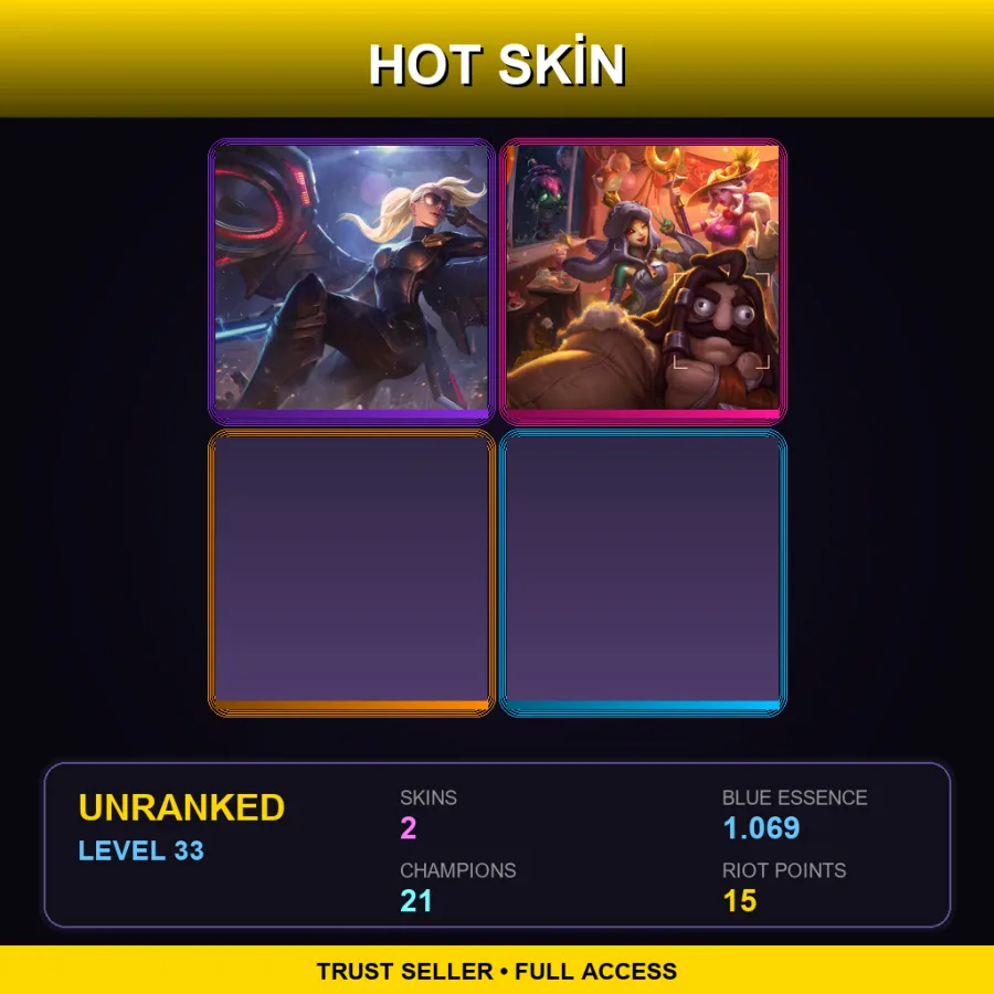 EUNE | Lv33 | Unranked | 2 Skin | 21 Champ — LoL account