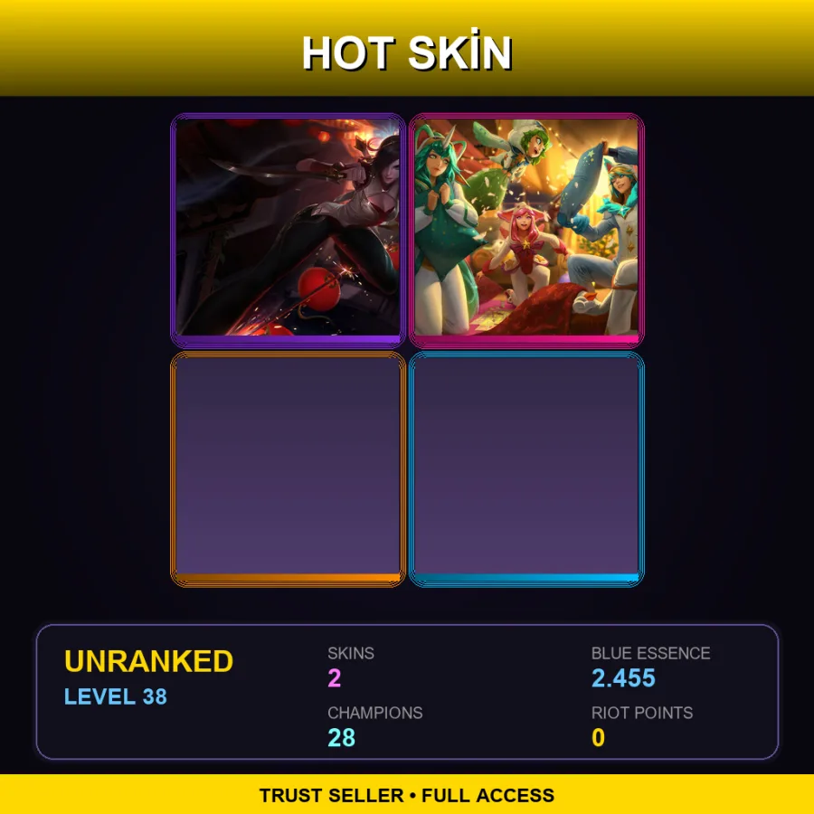 LAN | Lv38 | Unranked | 2 Skin | 28 Champ — LoL account