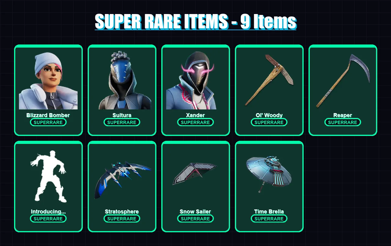 [PS4/PS5/XBOX/PC] | Blizzard Bomber | Sultura | Xander | Peter Griffin | Sentinel | 160 skin | 150 pickaxe | 124 emote | 106 glider | Lv1246