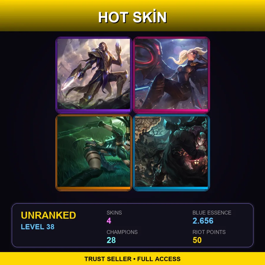 EUNE | Lv38 | Unranked | 4 Skin | 28 Champ