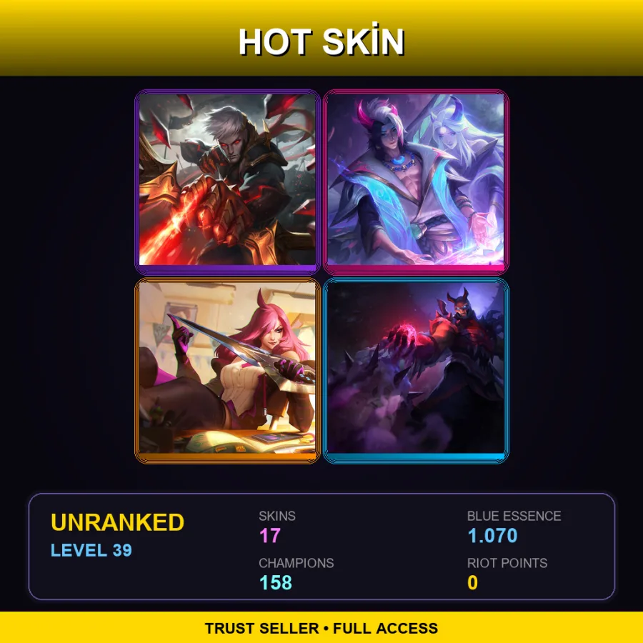 VN | Lv39 | Unranked | 17 Skin | 158 Champ