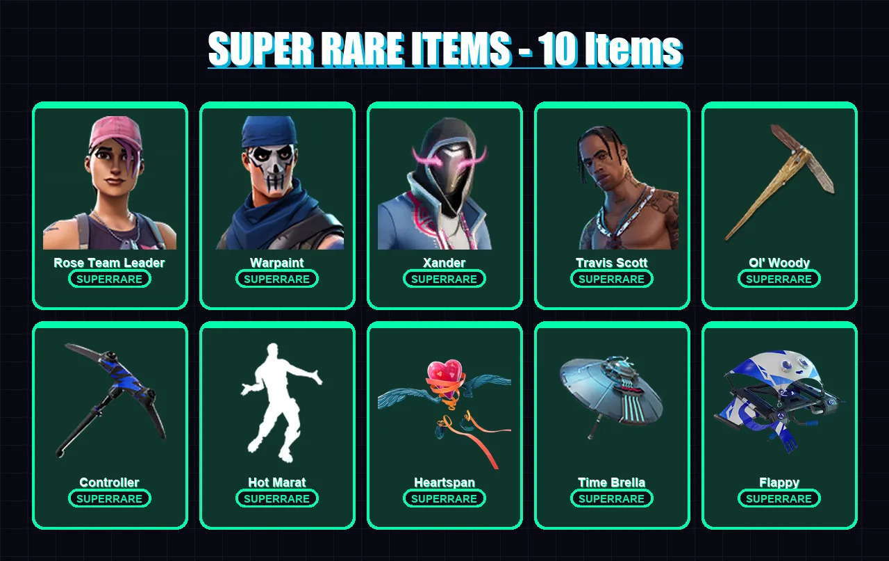 [PS4/PS5/XBOX/PC] | Rose Team Leader | Warpaint | Xander | Travis Scott | Frozen Red Knight | 175 skin | 210 pickaxe | 173 emote | 159 glider | Lv28 — Fortnite account