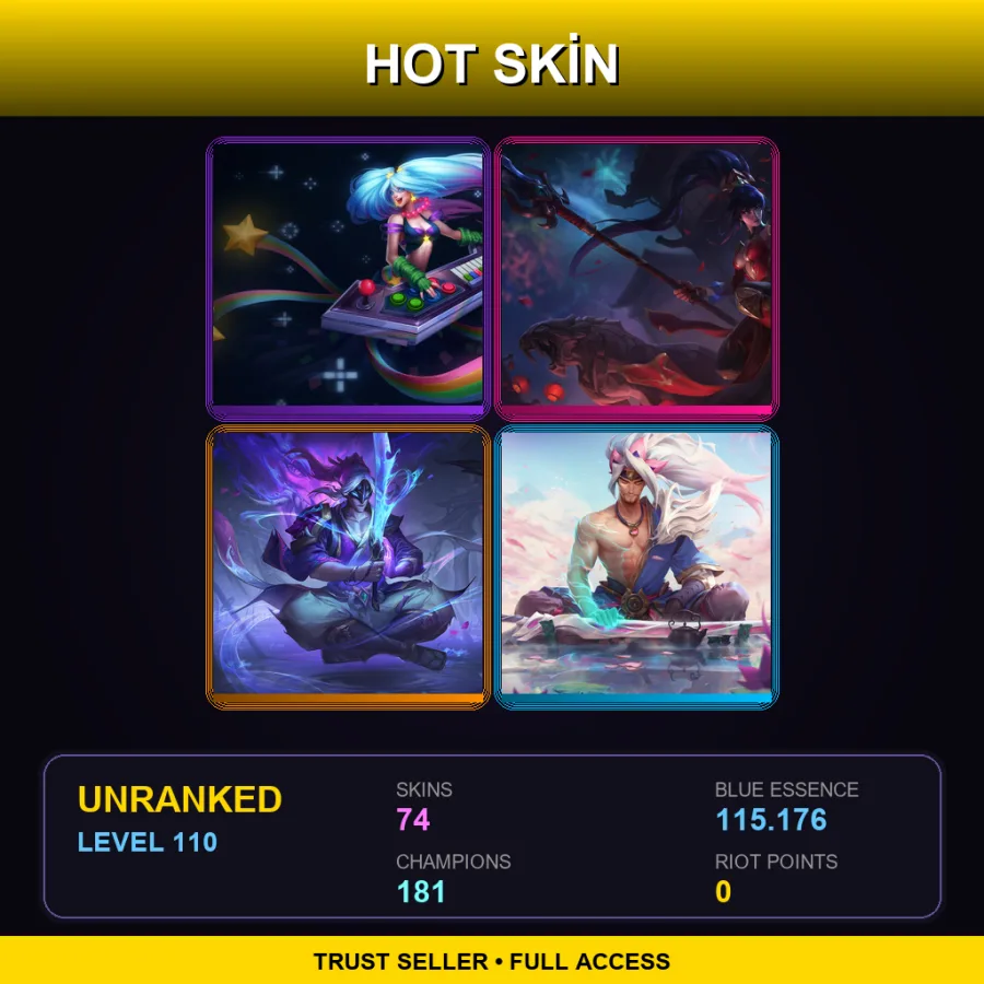 VN | Lv110 | Unranked | 74 Skin | 181 Champ — Star Guardian Rell
