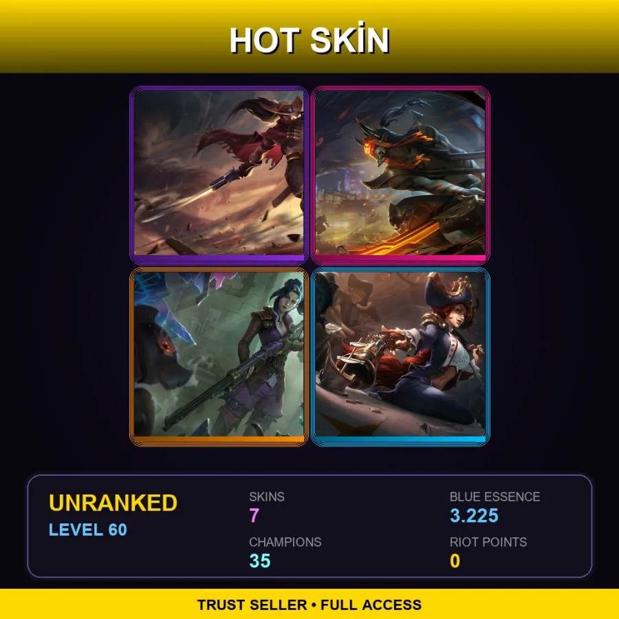 EUNE | Lv60 | Unranked | 7 Skin | 35 Champ — Inkshadow Master Yi