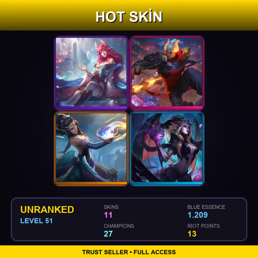 EUNE | Lv51 | Unranked | 11 Skin | 27 Champ — LoL account