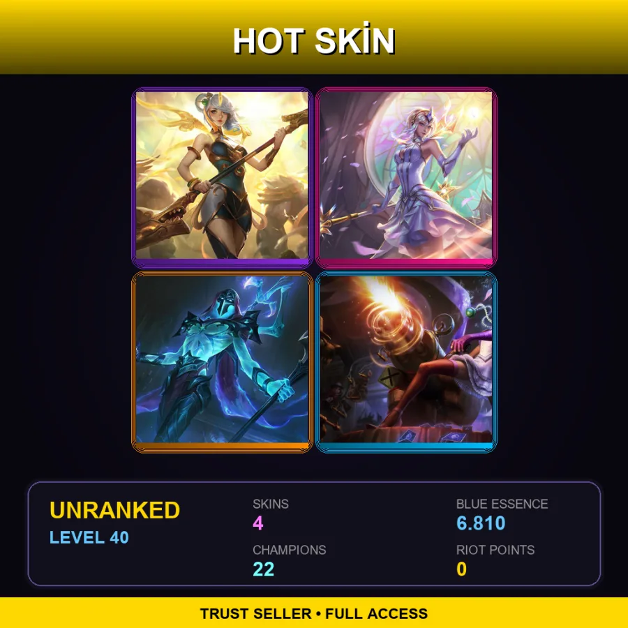 NA | Lv40 | Unranked | 4 Skin | 22 Champ