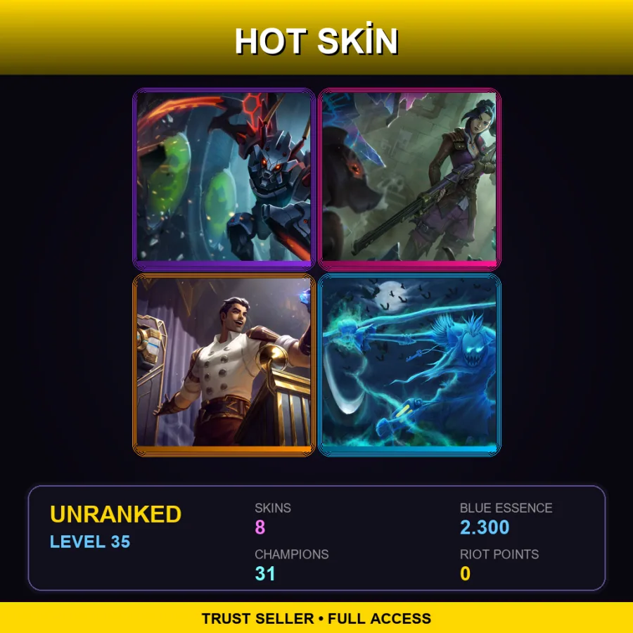 BR | Lv35 | Unranked | 8 Skin | 31 Champ