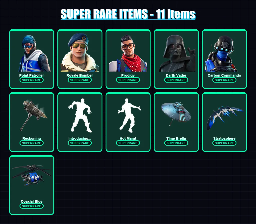 [PS4/PS5/XBOX/PC] | Point Patroller | Royale Bomber | Prodigy | 115 skin | Lv2243 — Fortnite account